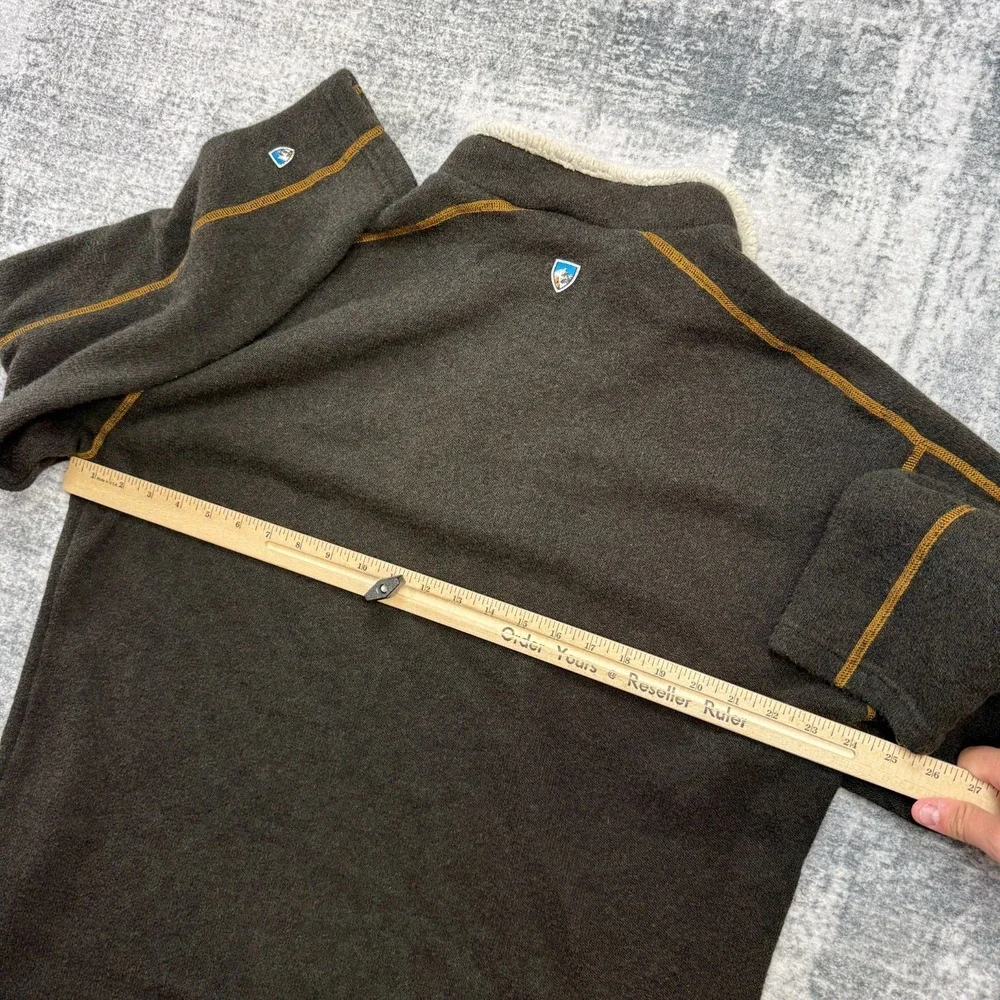 Kuhl Alfpaca Sweater Mens 2XL Brown Knit Fleece 1/4 Zip Pullover Hiking Outdoors